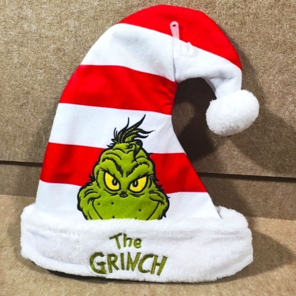 Dr. Seuss Red and White Grinch Holiday Christmas Santa Hat #7
